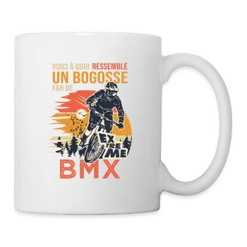 vélo bogosse fan de BMX drôle velo course bmx vélo - Mug blanc - blanc - Droite