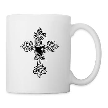 Croix gothique - Mug blanc - blanc - Droite