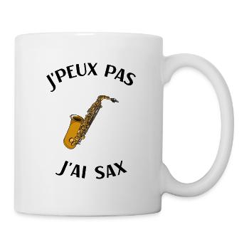Saxophone humour saxophoniste homme femme - Mug blanc - blanc - Droite