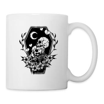 Squelettes amoureux cercueil - Mug blanc - blanc - Droite