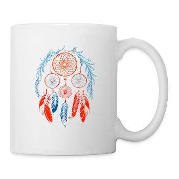 Traumfänger traditionell on orange und blau - Tasse - Weiß - Rechts