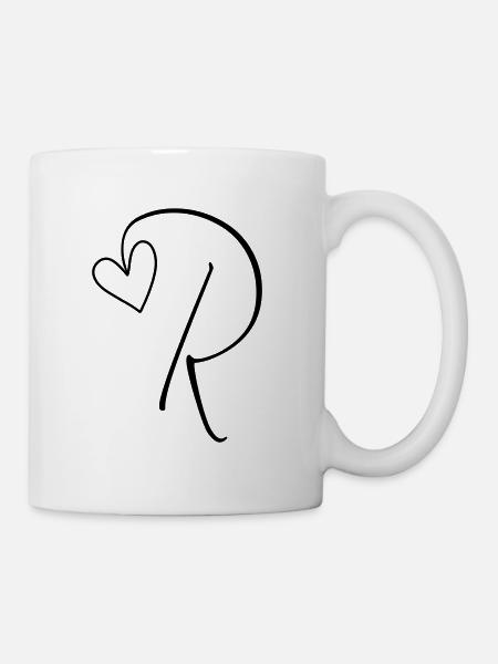 Buchstabe R Buchstabe-R Kalligrafie - Tasse - Weiß