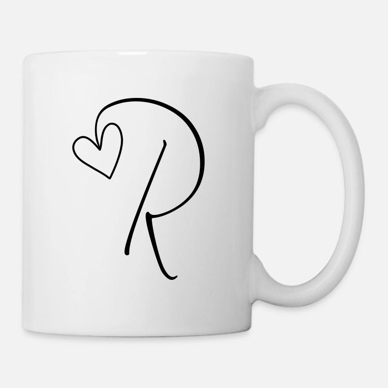 Lettre R Lettre R Calligraphie - Mug blanc - blanc