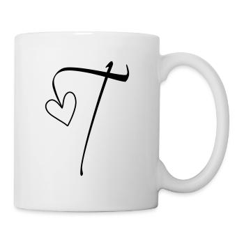 Buchstabe T Buchstabe-T Kalligrafie - Tasse - Weiß - Rechts
