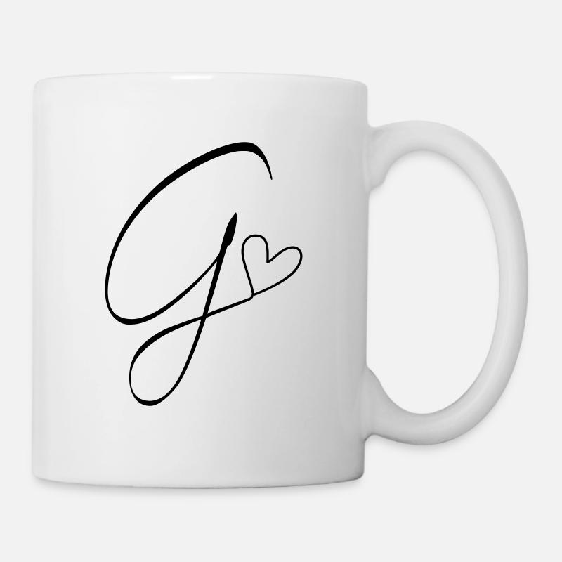 Buchstabe G Buchstabe-G Kalligrafie - Tasse - Weiß