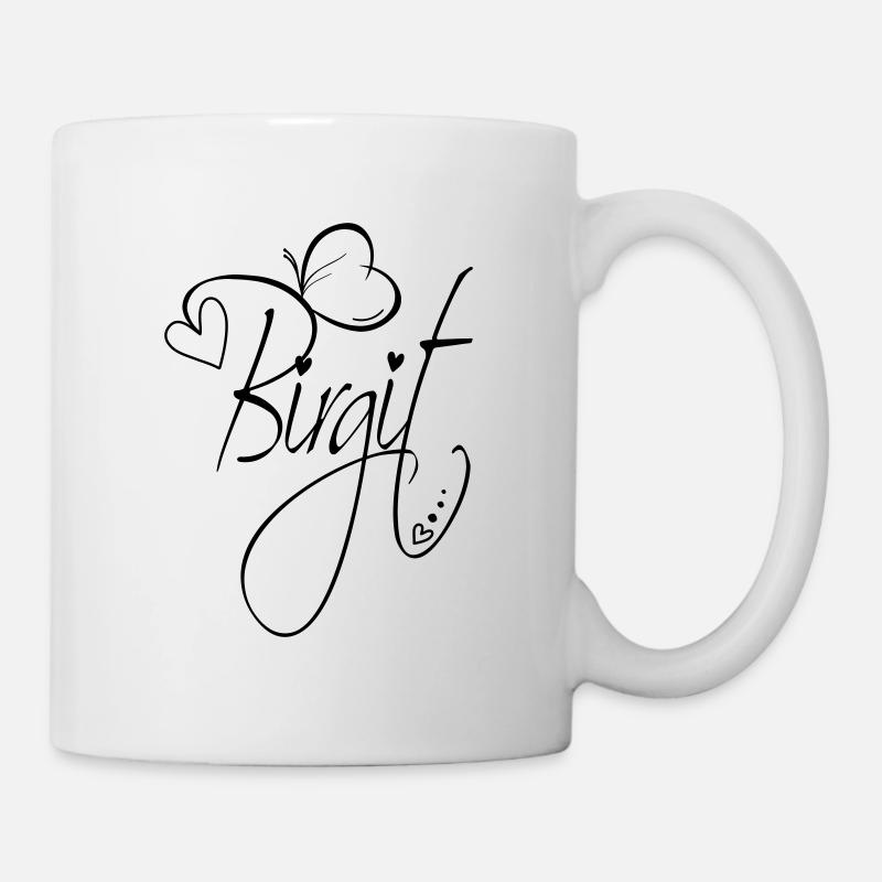 Birgit Name Vorname Mädchen Kalligrafie Dekor - Tasse - Weiß
