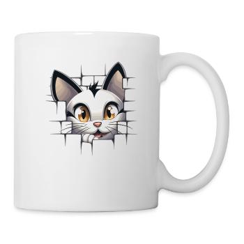 Hole Peekaboo: Baby-Katze auf Abenteuer - Tasse - Weiß - Rechts