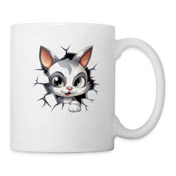 Hole Peekaboo: Baby-Katze auf Abenteuer - Tasse - Weiß - Rechts