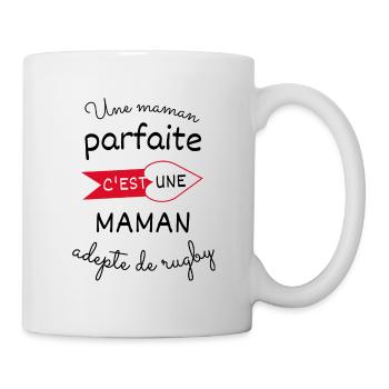 Une maman parfaite c est une maman adepte de rugby - Mug blanc - blanc - Droite