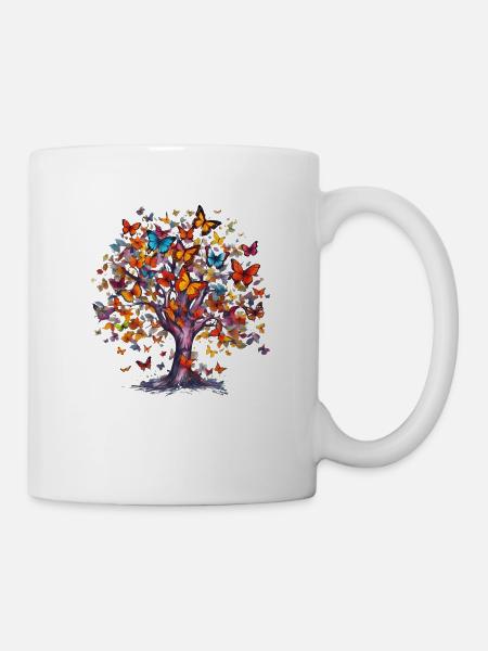 Beau papillon amoureux de la nature - Mug blanc - blanc
