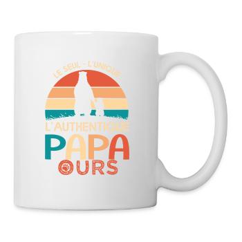 papa ours cadeau t shirt papa ours fête des pères - Mug blanc - blanc - Droite