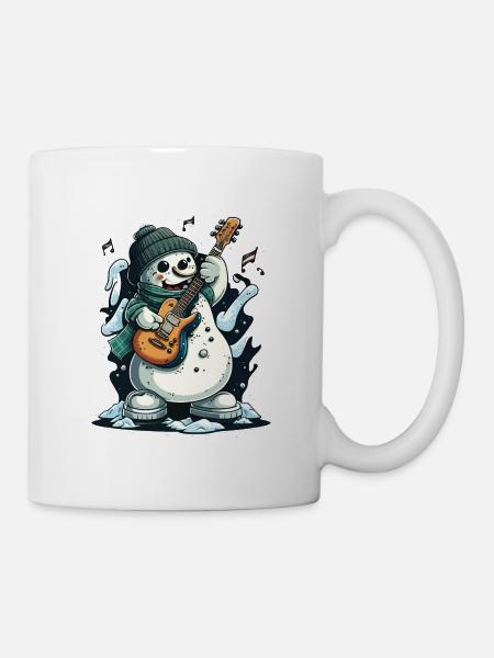 Bonhomme de neige Rockin - Mug blanc - blanc