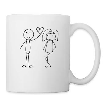A couple with a heart - Mug - white - Right