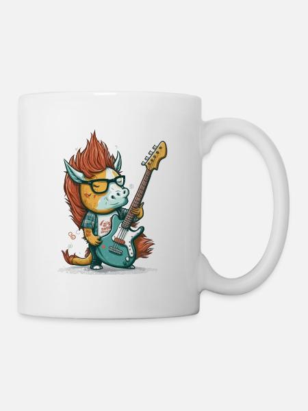 Rock auf Einhorn - Tasse - Weiß