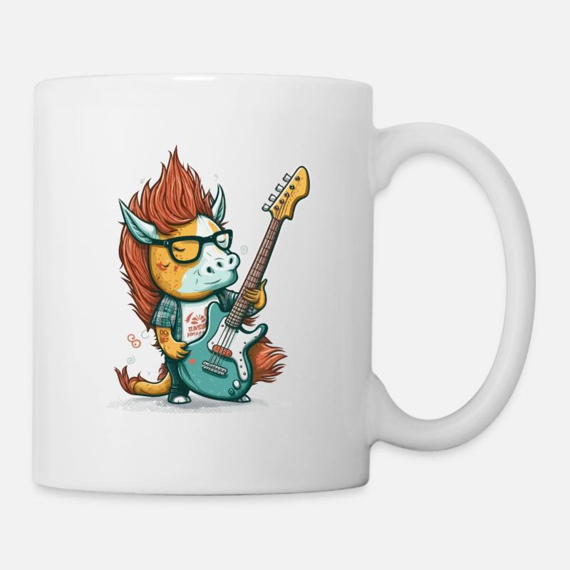 Rock auf Einhorn - Tasse - Weiß