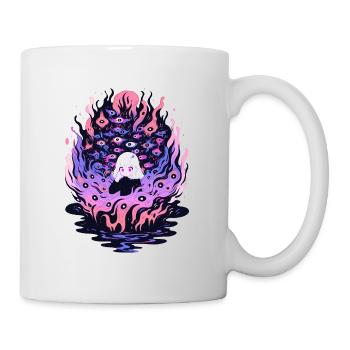trippy hallucination psychedelic girl - Mug - white - Right