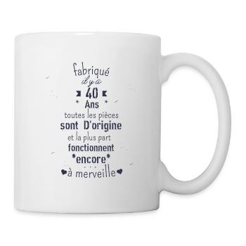 Fabriqué il y a 40 ans - Mug blanc - blanc - Droite