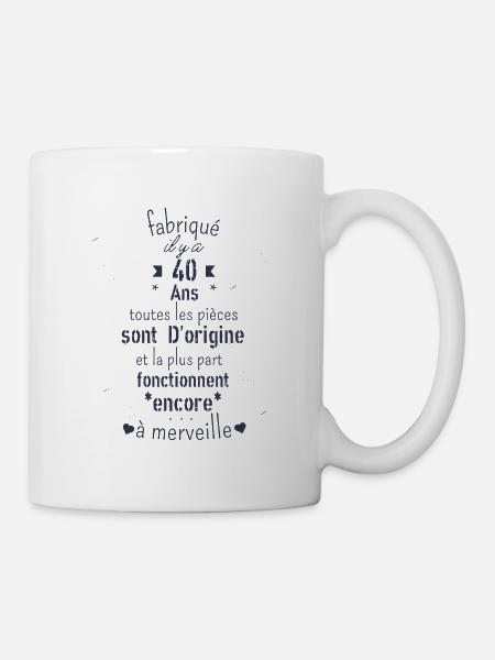 Fabriqué il y a 40 ans - Mug blanc - blanc
