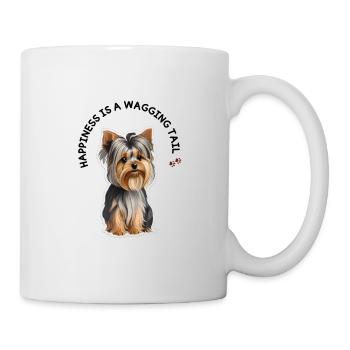Yorkie mit Freude und Lebensfreude - Tasse - Weiß - Rechts