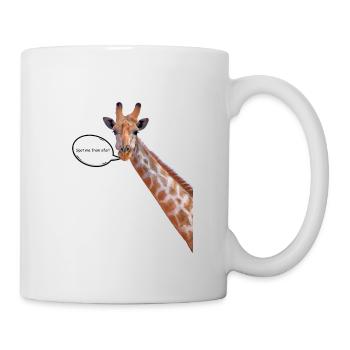 "Spot me from afar!" Giraffe T-Shirt Design - Tasse - Weiß - Rechts