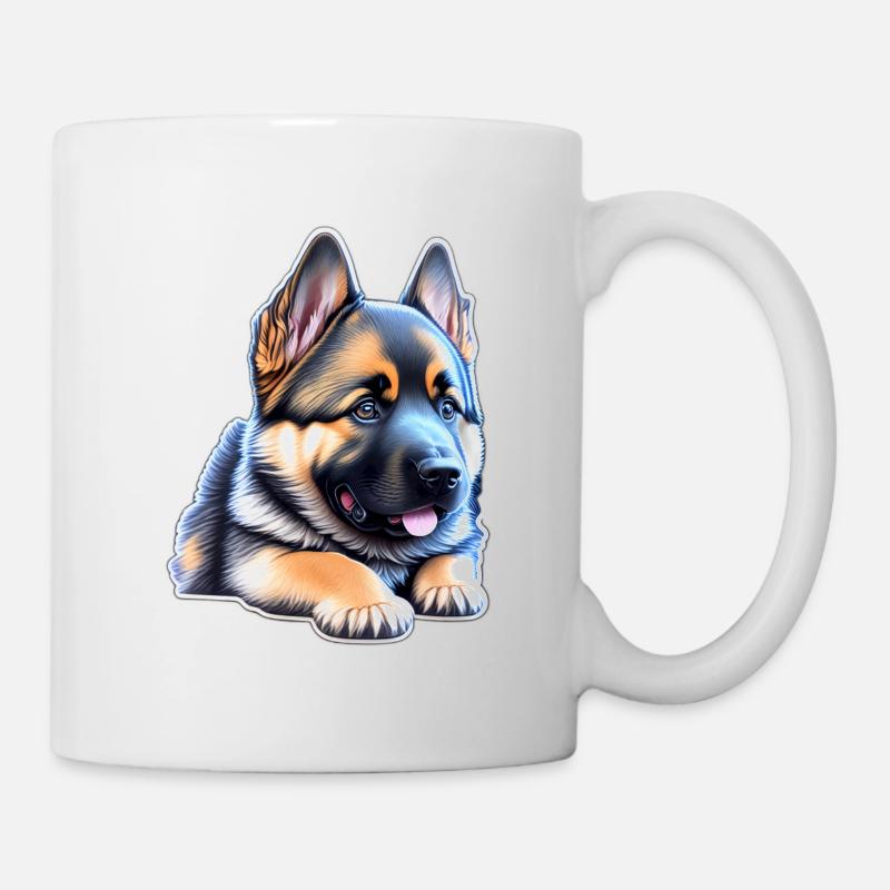 Mignon chiot berger allemand - Mug blanc - blanc