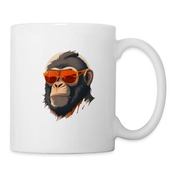 Cooler Affe mit Sonnenbrille - Tasse - Weiß - Rechts
