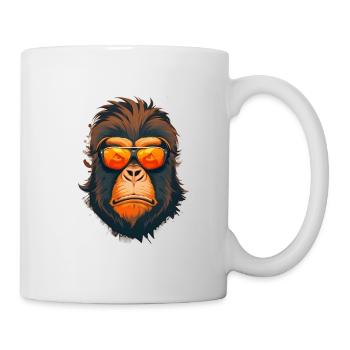 Cooler Affe mit Sonnenbrille - Tasse - Weiß - Rechts