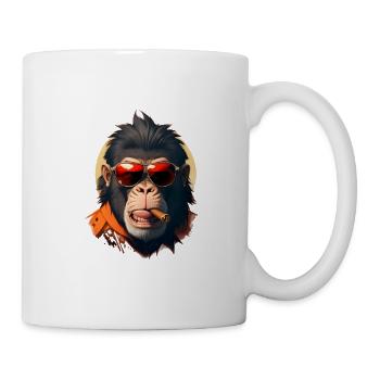 Casual Monkey: Sunglasses & Cigar - Mug - white - Right