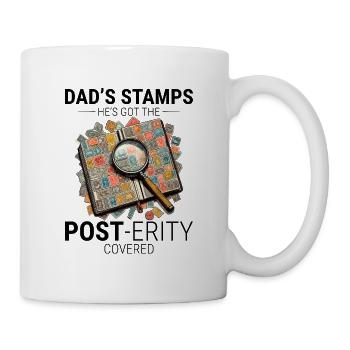 Vintage Briefmarkensammler Vater Philatelist - Tasse - Weiß - Rechts