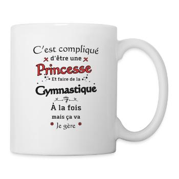 Princesse adepte de Gymnastique - Mug blanc - blanc - Droite