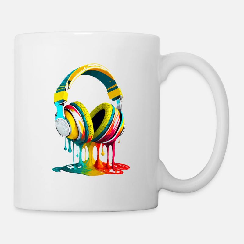 Casque audio - Mug blanc - blanc