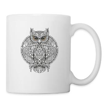 Keltische Eule - Tasse - Weiß - Rechts