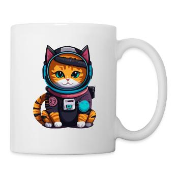 Cyberpunk Astrokatze - Tasse - Weiß - Rechts