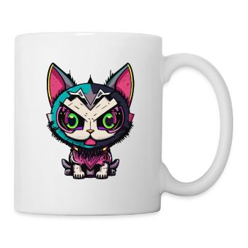 Cyberpunk Astrokatze - Tasse - Weiß - Rechts