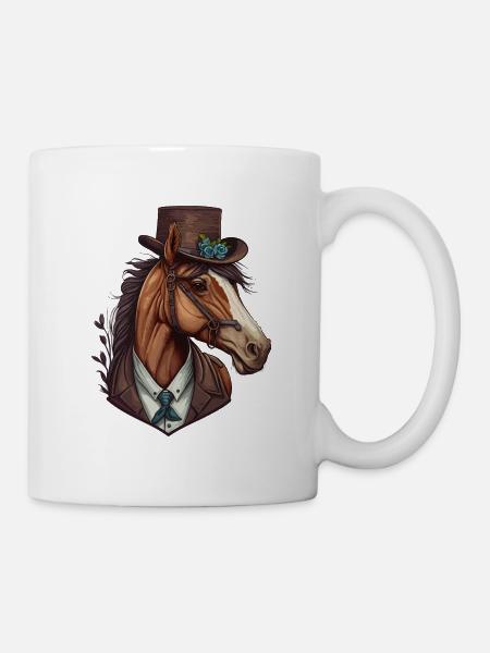 Elegantes Pferd - Tasse - Weiß