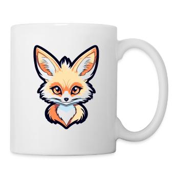 Wüstenfuchs Fennek Zeichnung - Tasse - Weiß - Rechts