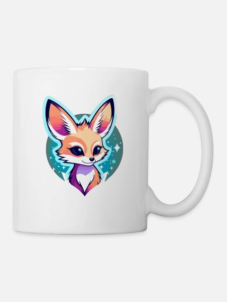 Wüstenfuchs Fennek Zeichnung - Tasse - Weiß