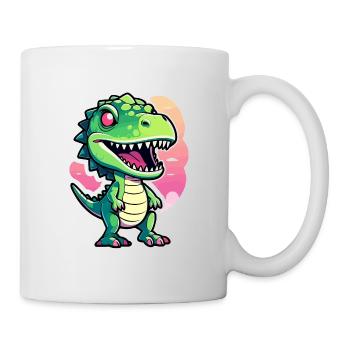 Tyrannosaurus Rex Dinosaurier Zeichnung - Tasse - Weiß - Rechts