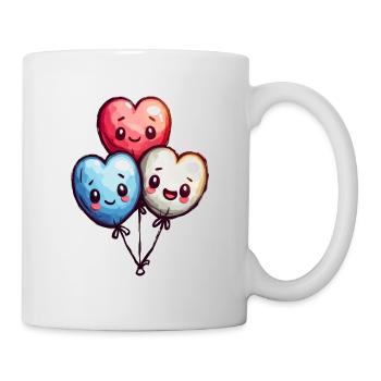 Ballon Herzen auch für Kinder und Geburtstage - Tasse - Weiß - Rechts