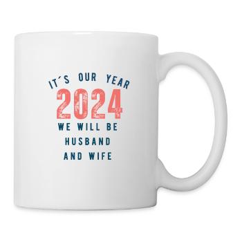 2024 husband and wife Wedding Hochzeit unser Jahr - Tasse - Weiß - Rechts