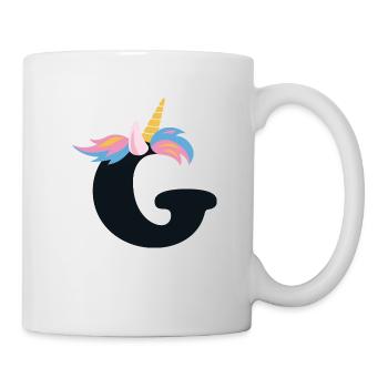 Unicorn Letter Rainbow Style "G" | be unique - Mug - white - Right