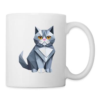 British Shorthair Cat Origami - Mug - white - Right