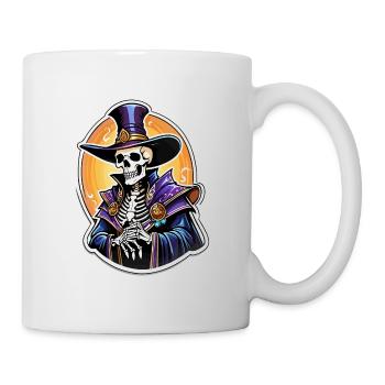 Skeleton Magician Fantasy Illustration - Mug - white - Right