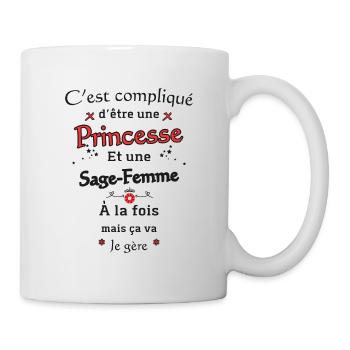 Princesse Sage-Femme - Mug blanc - blanc - Droite