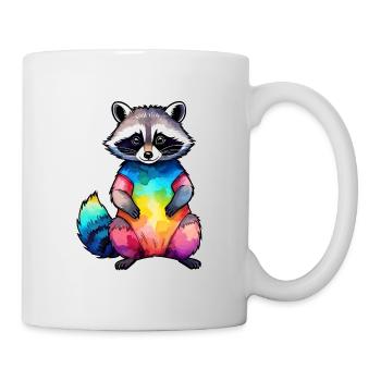Illustration aquarelle de raton laveur - Mug blanc - blanc - Droite