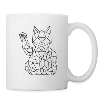 Fortune Cat Maneki-neko Polygon - Tasse - Weiß - Rechts