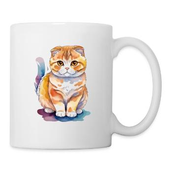 Scottish Fold Schottische Faltohrkatze - Tasse - Weiß - Rechts