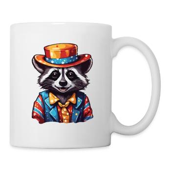 Clown Animal / Circus / Funny / Colorful / Raccoon - Mug - white - Right