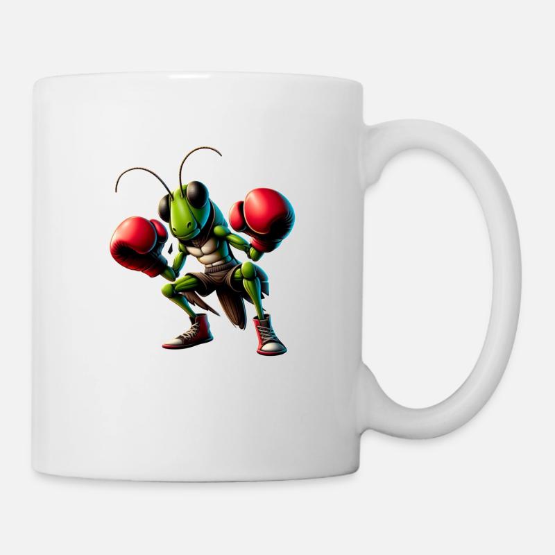 Grasshopper est à la recherche d’un match de boxe - Mug blanc - blanc