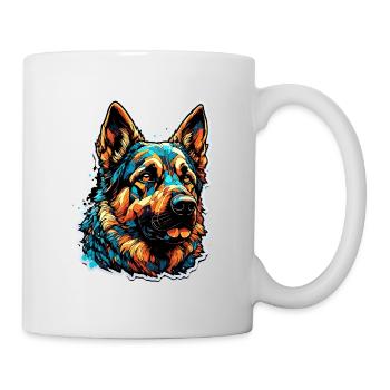Chien / Animal / Animal de compagnie / Poilu / Berger allemand - Mug blanc - blanc - Droite